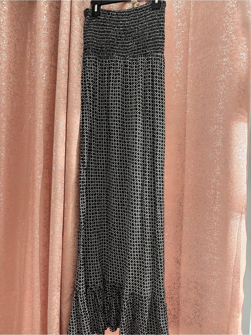 Michael Kors Black and White Strapless Maxi Dress